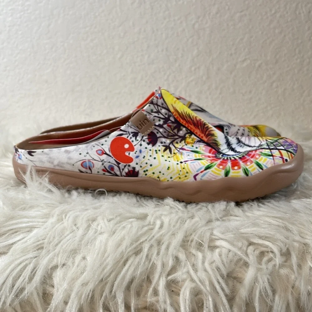 UIN CHEER UP SLIPPER Cat Print Colorful Lightweight Slip On Size 9.5 NEW - Picture 8 of 16